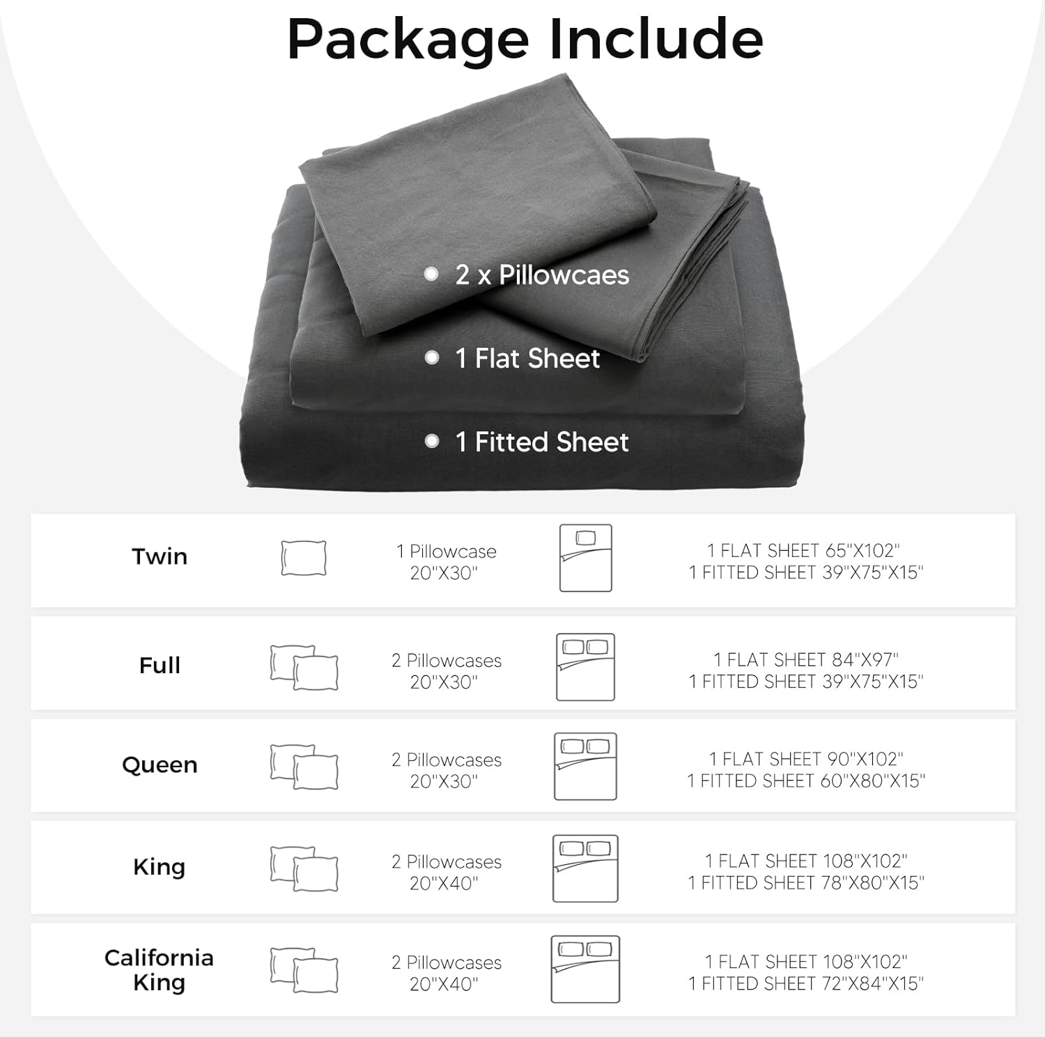 Luxury Hotel Collection 4-Piece Full Sheet Set – Ultra-Soft Microfiber, Extra Deep Pocket with Side Pockets (Grey) - Trendy Pakistan