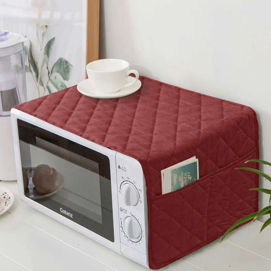 Microwave Oven Top Cover Plain Maroon - Trendy Pakistan