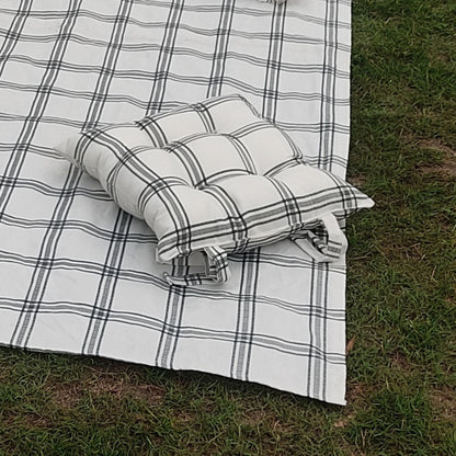 Outoor Picnic Mat with Floor Cushion | Fluffy Thick Fabric Picnic Mat | Dinning Matts - Trendy Pakistan