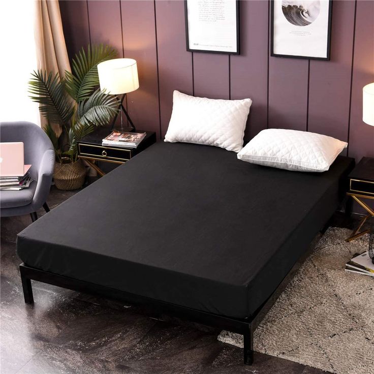 Plain Black Noiseless Waterproof Mattress Protector Single | Double Bed - Trendy Pakistan