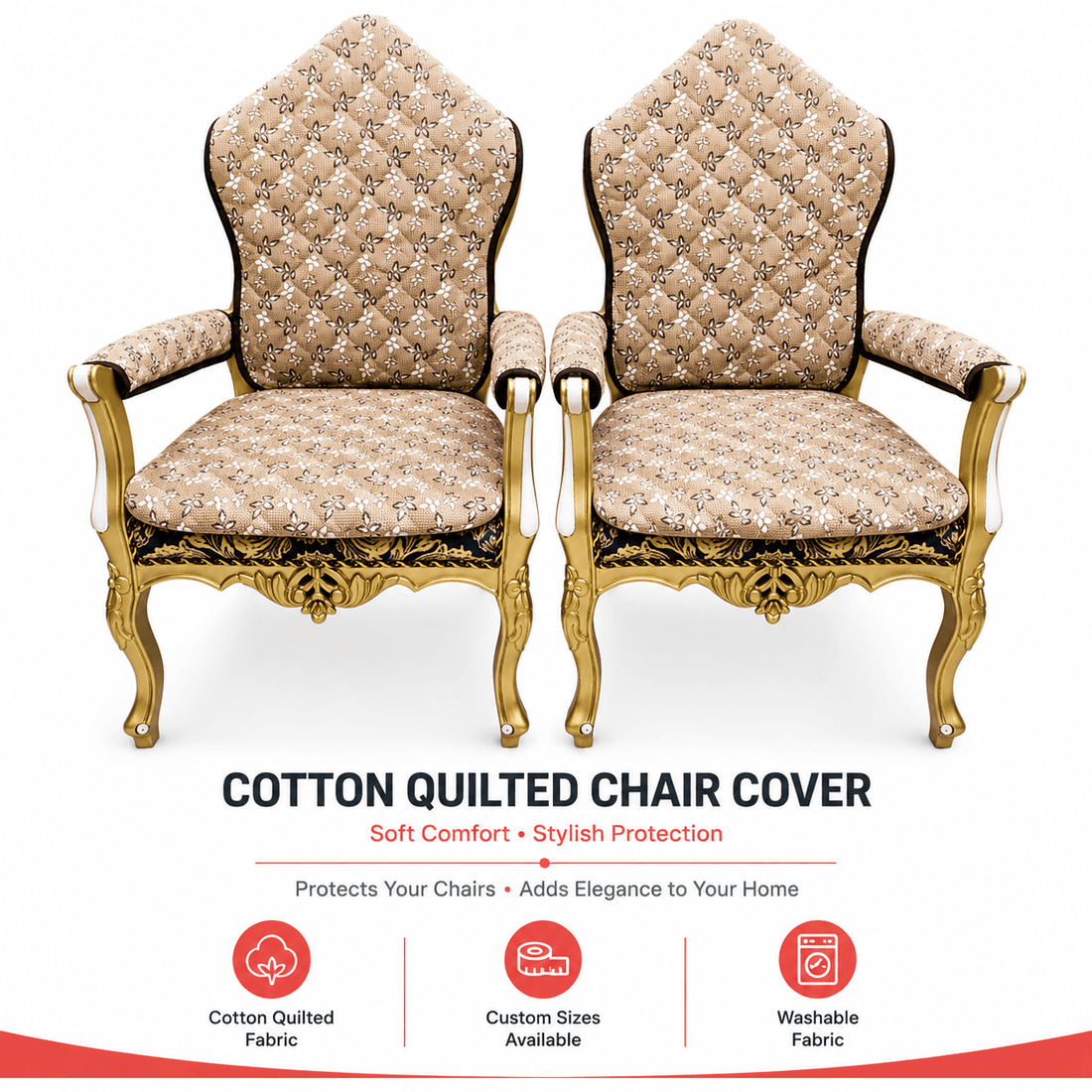 Premium Customized Room Chair Cover – Dust-Proof, Washable, Padded Protector for Classic, Normal, Long-Back & Wooden Chairs | Trendy Pakistan - Trendy Pakistan
