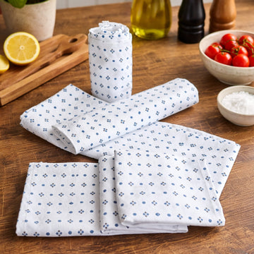 Premium Woven Cotton Kitchen Dish Towels – 21 x 28" (Set of 4) | Absorbent, Durable & Export Quality - Trendy Pakistan