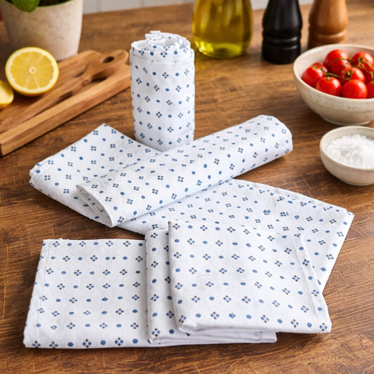 Premium Woven Cotton Kitchen Dish Towels – 21 x 28" (Set of 4) | Absorbent, Durable & Export Quality - Trendy Pakistan
