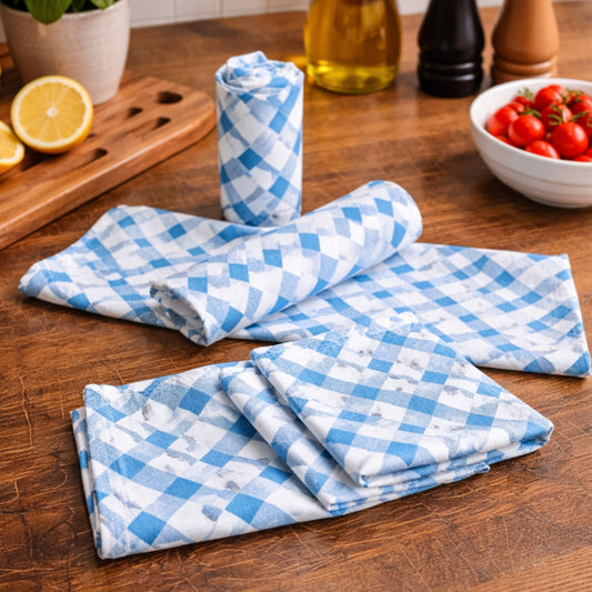 Premium Woven Cotton zinic Kitchen Dish Towels – 21 x 28" (Set of 4) | Absorbent, Durable & Export Quality