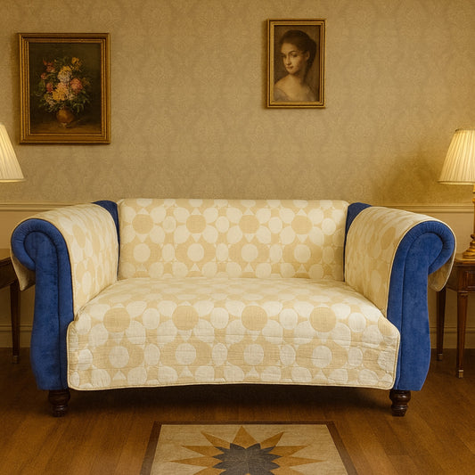 Customized Sofa Cover – Premium Cream  Quilted Design
