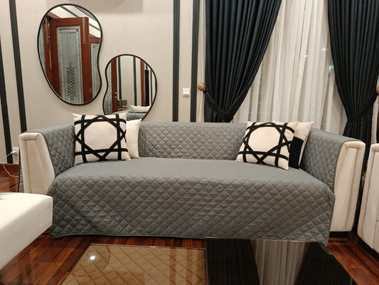 Dark Grey Reversible Sofa Cover Online in Pakistan