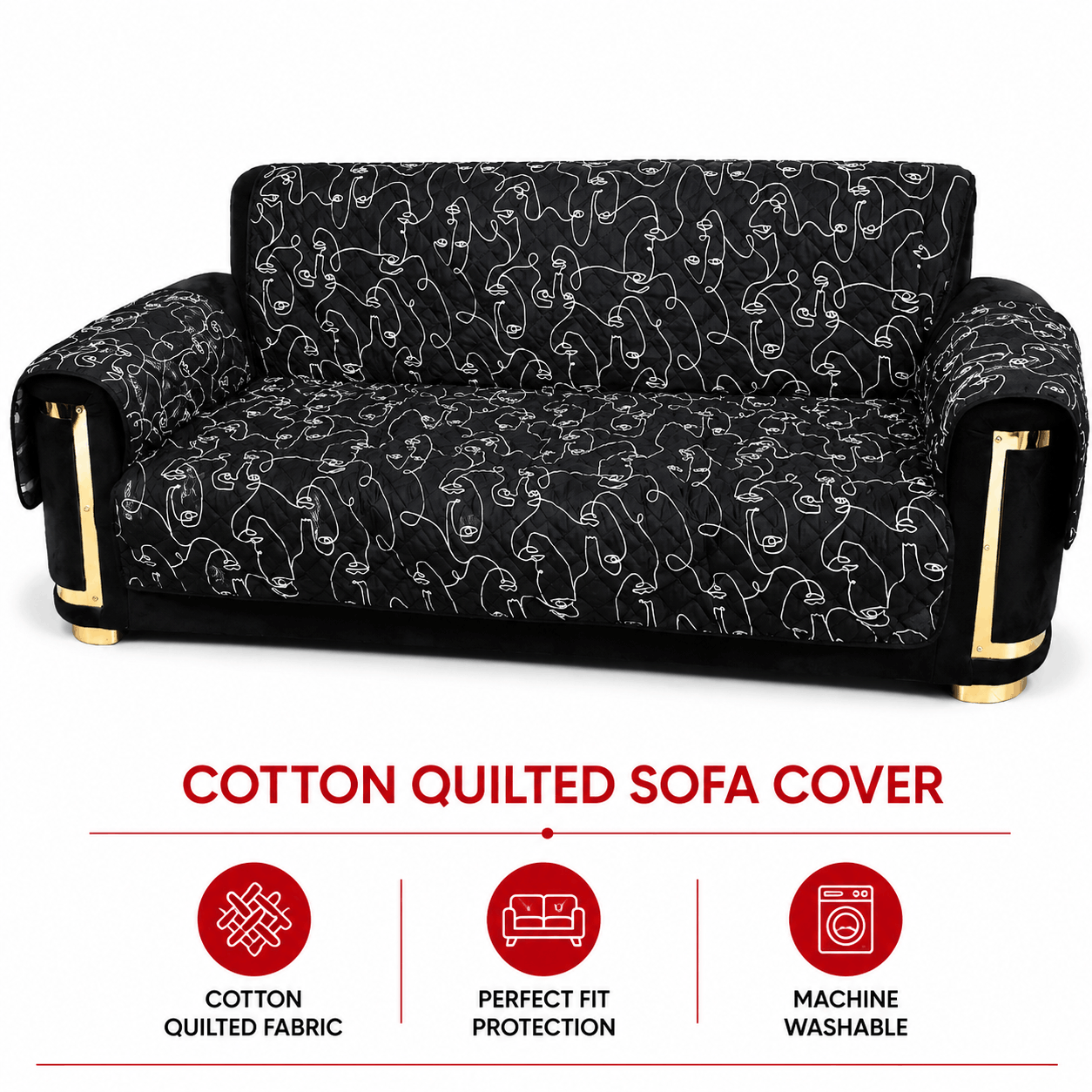 Sofa Cover Online in Pakistan Quilted Reversible Elegant Designs