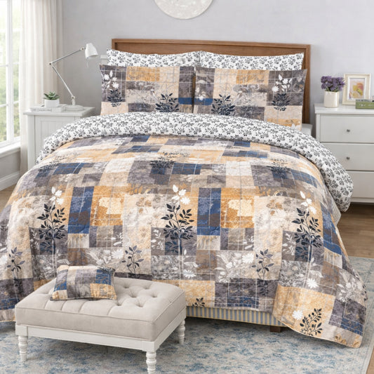 Brown Color Printed 100% Cotton Luxury Printed Flat Bedsheet – Soft, Elegant & Timeless