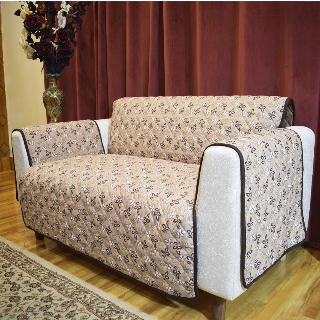 Sofa Cover Online in Pakistan Brown Printed Sofa Cover | All format Sofa Covers available - Trendy Pakistan