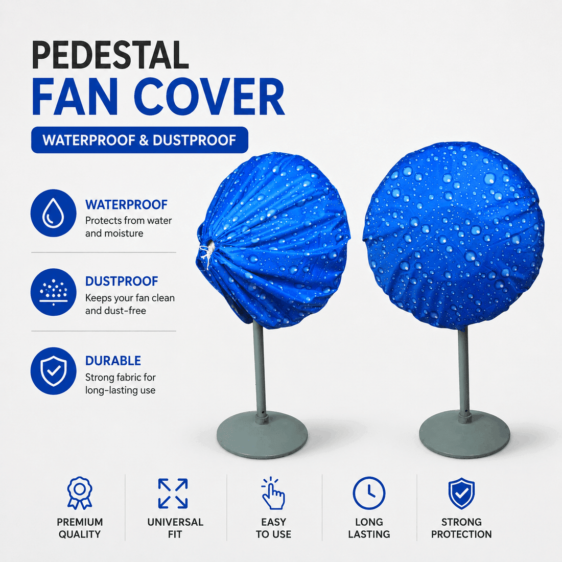 Waterproof Pedestal Fan Cover – Dustproof, Washable & Outdoor Protection | Trendy Pakistan - Trendy Pakistan