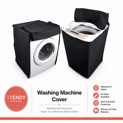 Waterproof Washing Machine Cover Black Best Quality form House of Trendy Pakistan - Trendy Pakistan