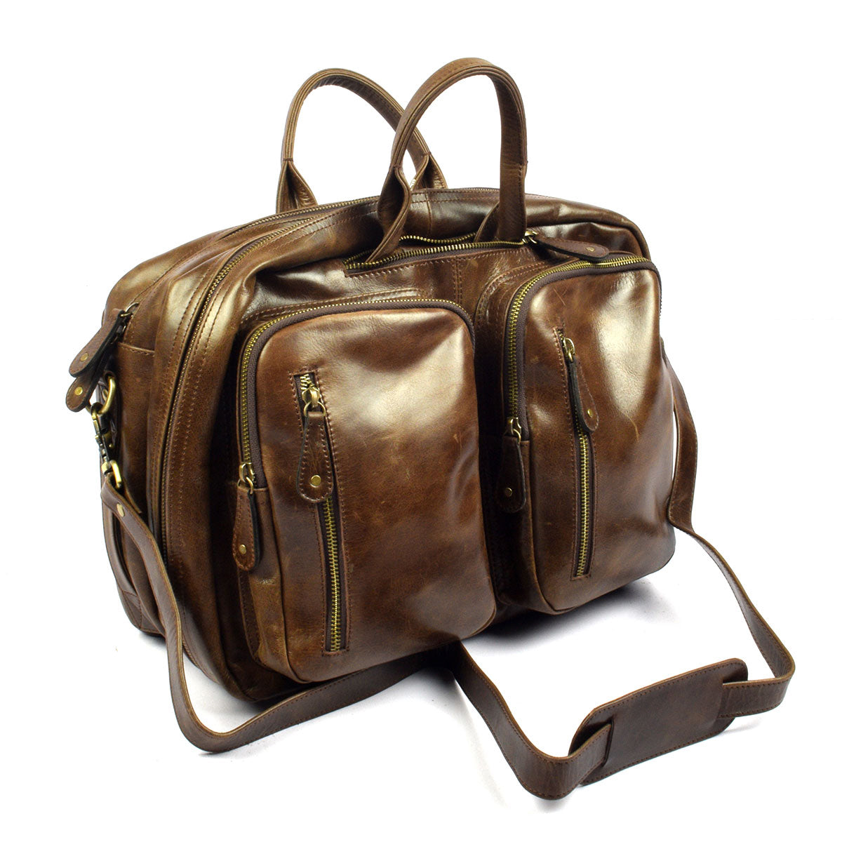 Original Top Quality Leather Bag, Multipurpose Mens Duffel - Trendy Pakistan