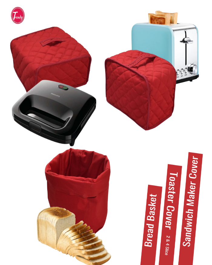 Toaster Cover Sandwich Maker Cover Bread Basket Pack of 3 - Trendy Pakistan