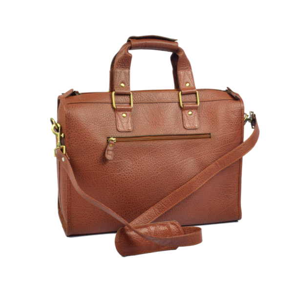 Trendy Luxury Full Grain Buffalo Leather Messenger Bag/Executive Shoulder Satchel Briefcase (Mustard Brown) - Trendy Pakistan