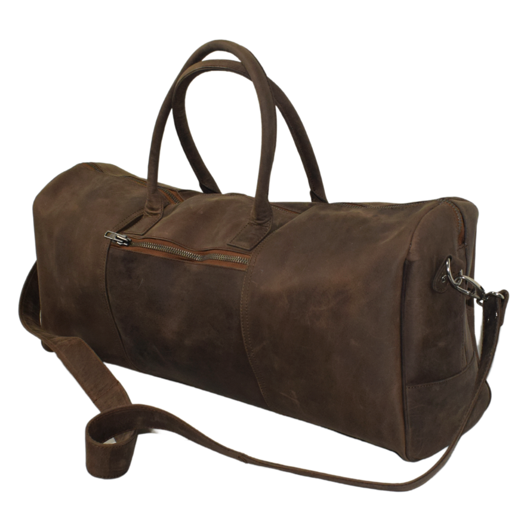 Original Leather Duffel Bag Gym Bag Brown - Trendy Pakistan