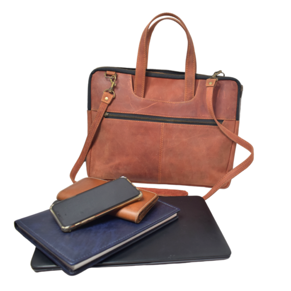 Original Leather Smart Laptop Bag - Trendy Pakistan