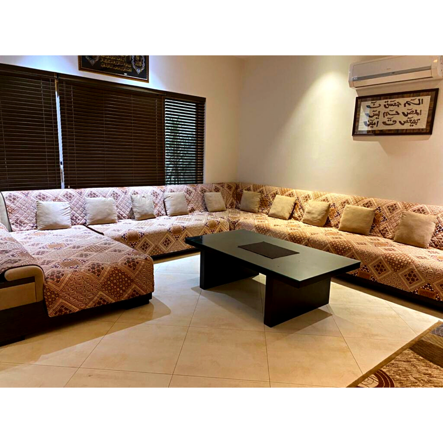 Brown Printed Reversible Sofa Cover Online in Pakistan