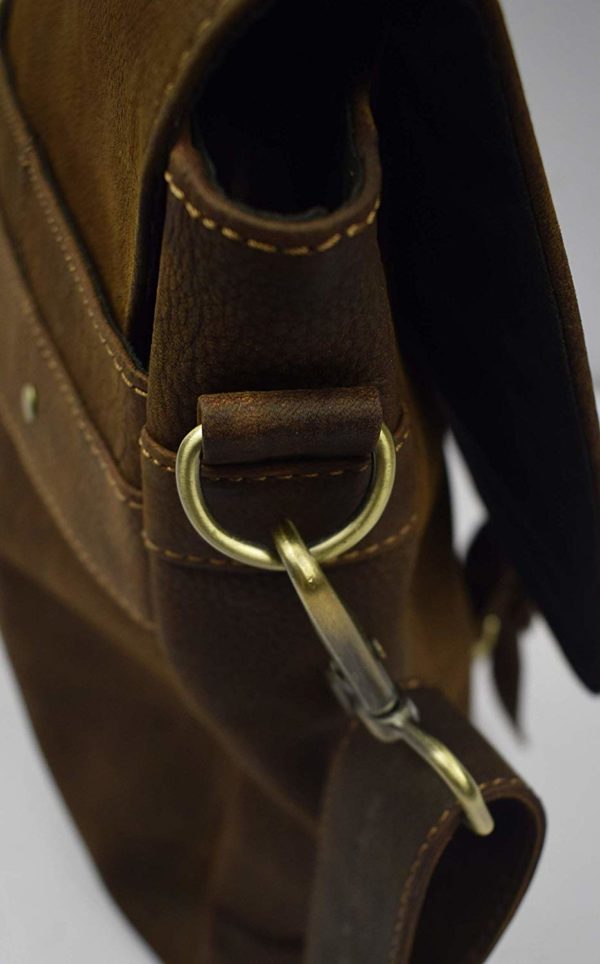 Trendy Luxury Full Grain Buffalo Leather Messenger Bag/Executive Shoulder Satchel Briefcase (Vintage Brown) - Trendy Pakistan