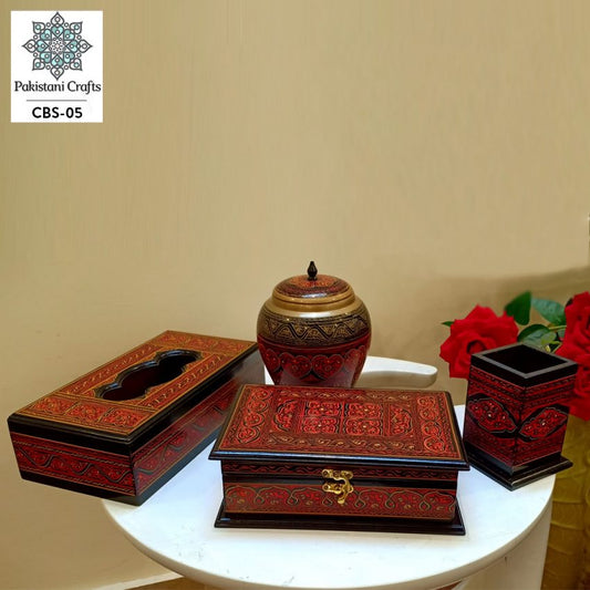 Package Of Handicrafts Wooden Combo Deal Red Lacquer Art