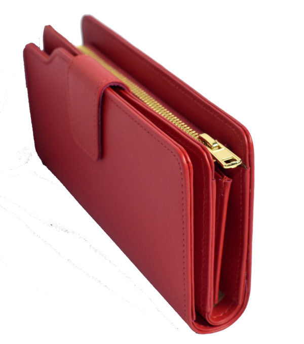 Elegant Ladies Leather Wallet Red - Trendy Pakistan