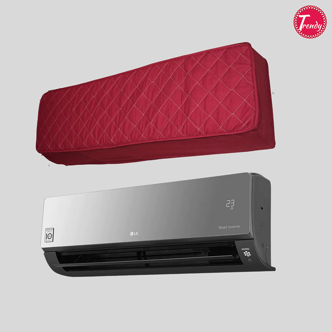 Red Maroon Split AC Cover – Dustproof and Washable Cotton Cover for Haier, Gree, Dawlance, PEL, Orient, and Other Split AC Brands by Trendy Pakistan