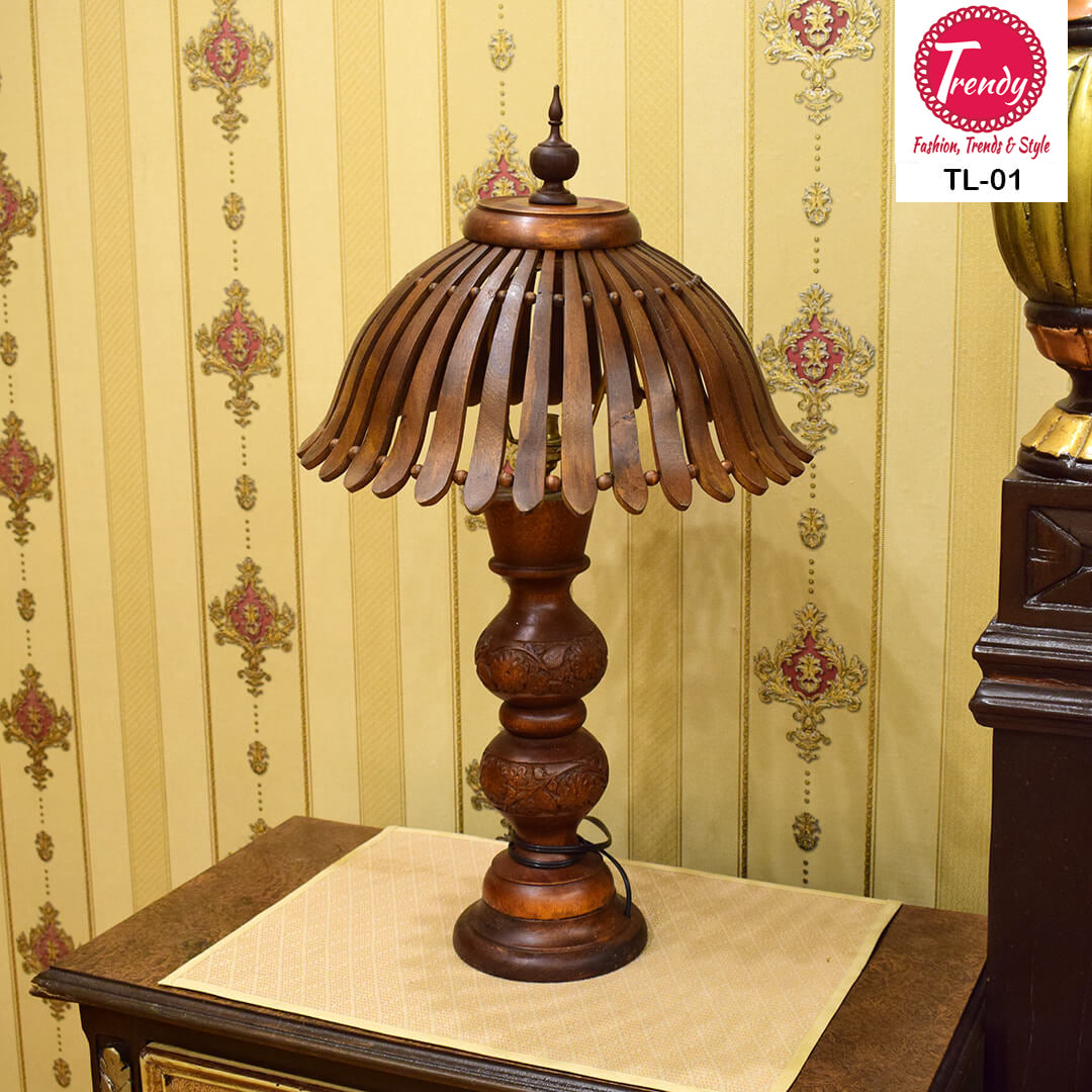 TL-01 Wooden Table Lamp - Trendy Pakistan