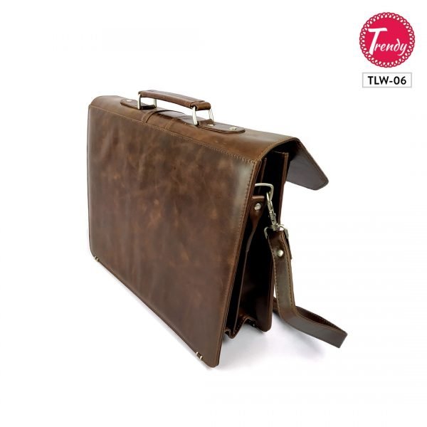 Buy Original Leather Office Bag Dark Brown - Trendy Pakistan