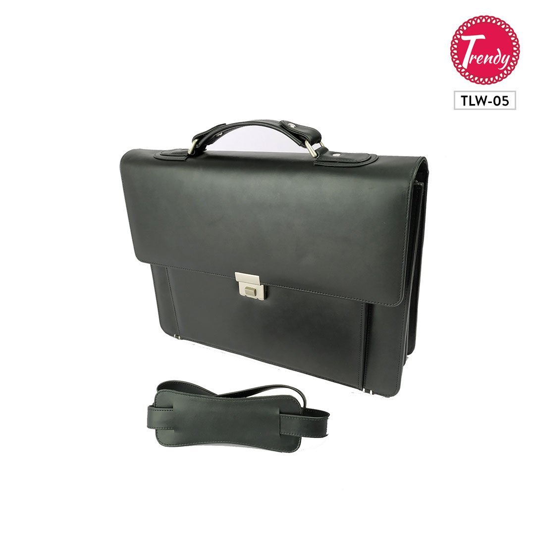 Buy Original Leather Office Bag Black - Trendy Pakistan