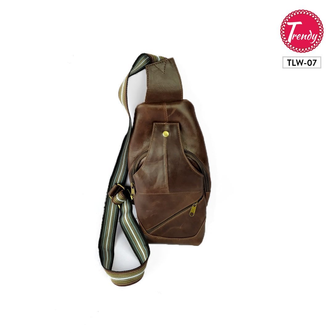 Original Leather Chest Bag Crossbody Shoulder Bag-Brown - Trendy Pakistan