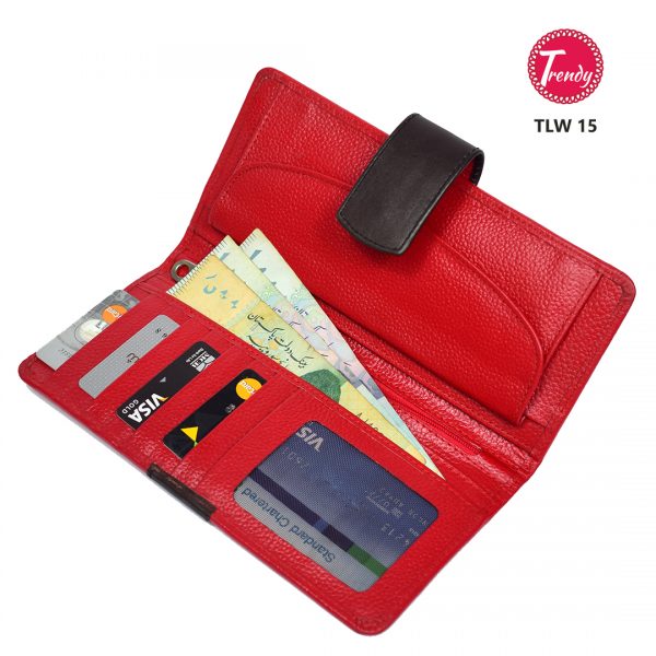 TLW Ladies Leather Wallet Red - Trendy Pakistan