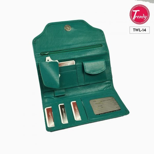TLW Ladies Leather Wallet Light Green - Trendy Pakistan