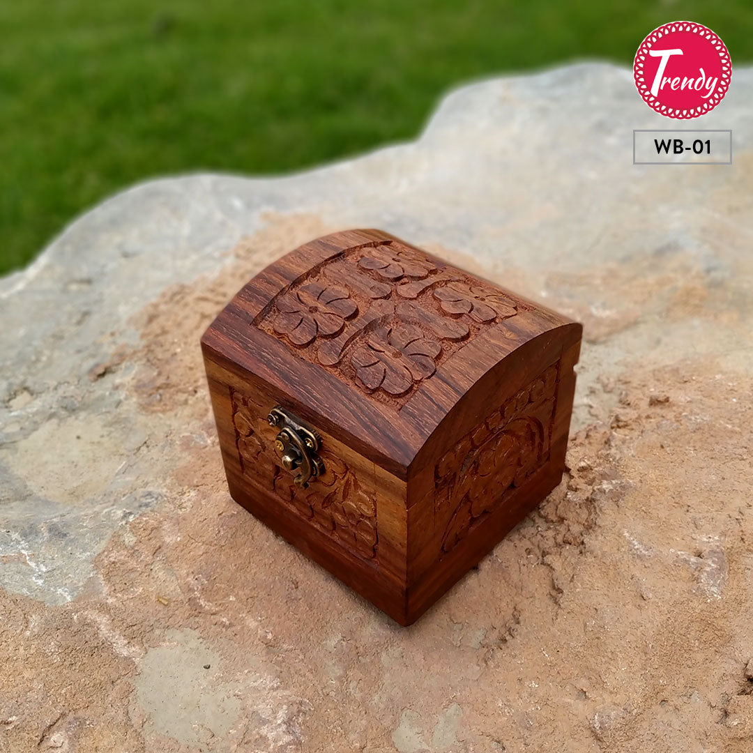 Hand Crafted Watch Box Beautify With Carving Art WB-01 - Trendy Pakistan