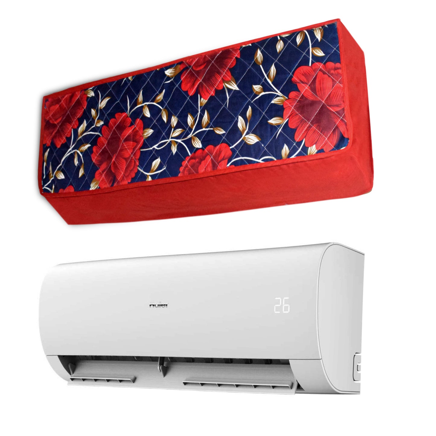 Blue & Red Printed Indoor & Outdoor AC Cover