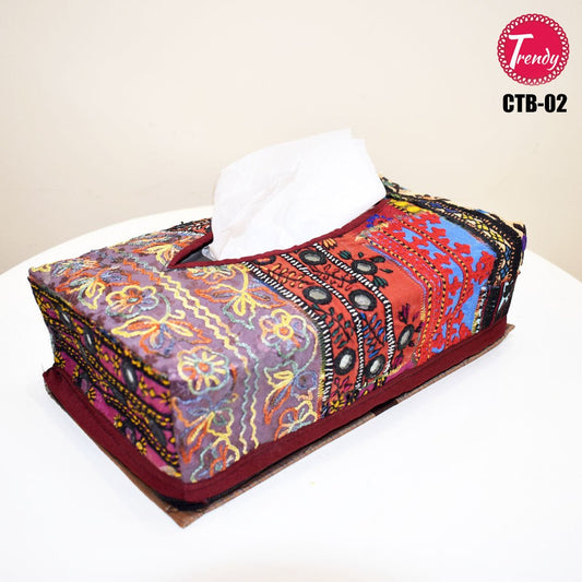 Best hand Embroidery Fabric Tissue Box Cover - Trendy Pakistan