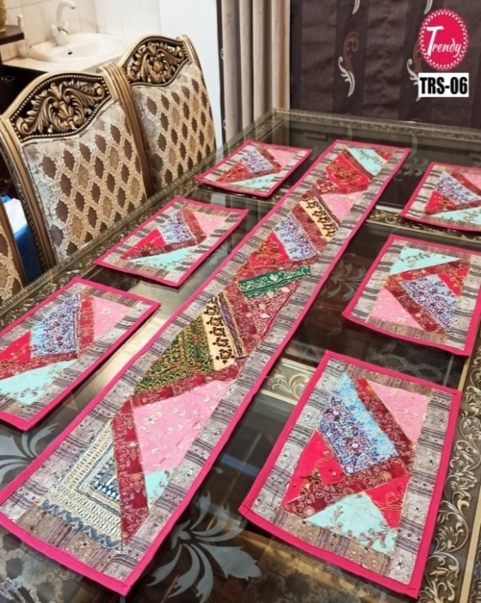 Best Hand Embroidery Sindhi Runner Set - Trendy Pakistan