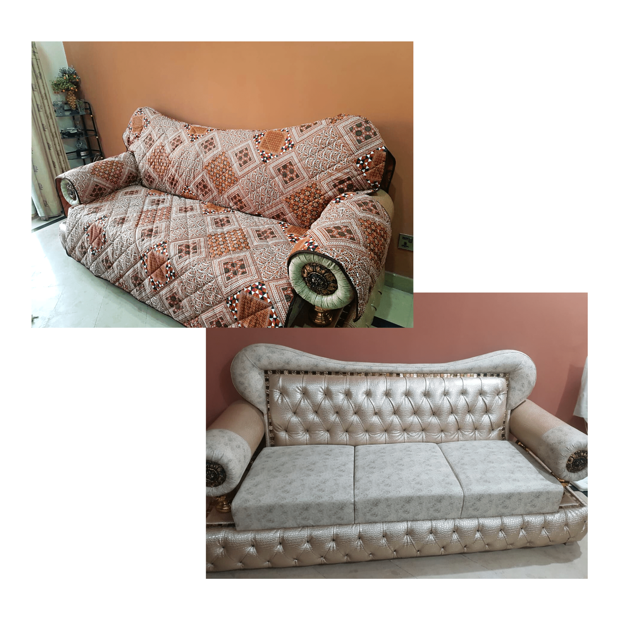 Brown Printed Reversible Sofa Cover Online in Pakistan - Trendy Pakistan