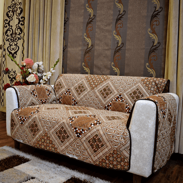 Brown Printed Reversible Sofa Cover Online in Pakistan - Trendy Pakistan