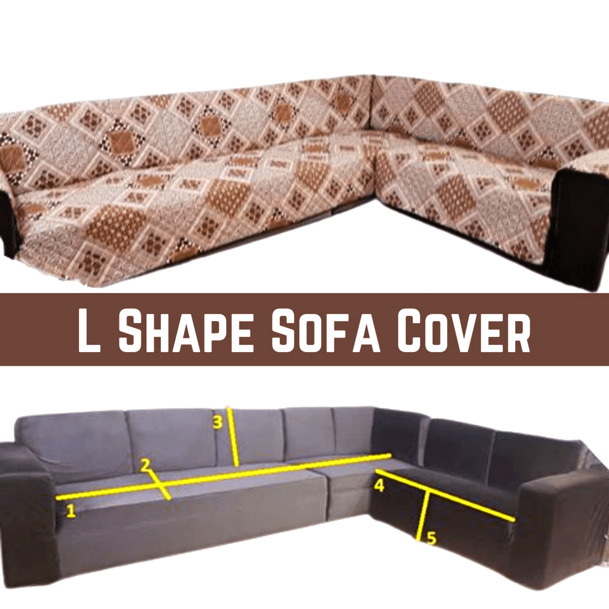 Brown Printed Reversible Sofa Cover Online in Pakistan - Trendy Pakistan