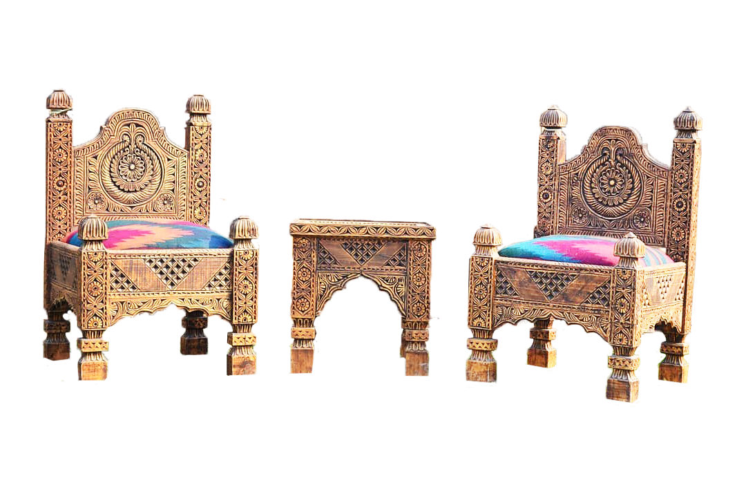 Bedroom Chair Set Original Swati Traditional Style Two Chair With Table