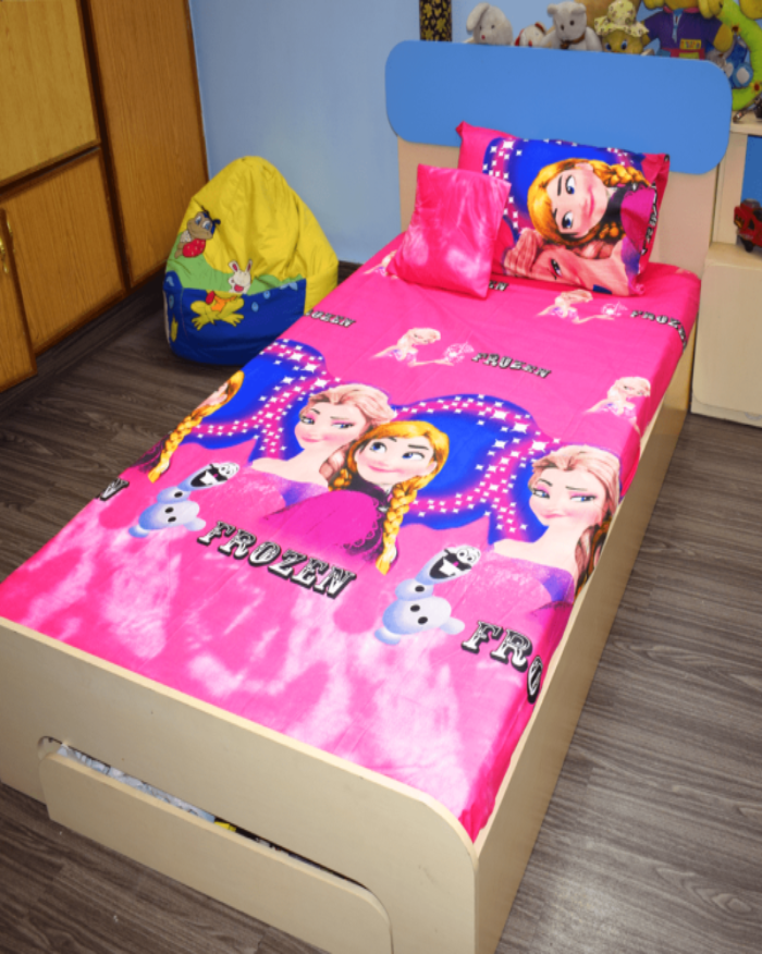 Single Barbie Doll Printed Bed Sheet for Kids Bedding