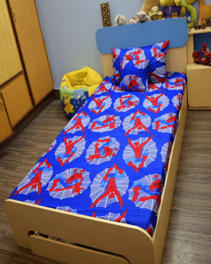 Spiderman Printed Single Bed Sheet 