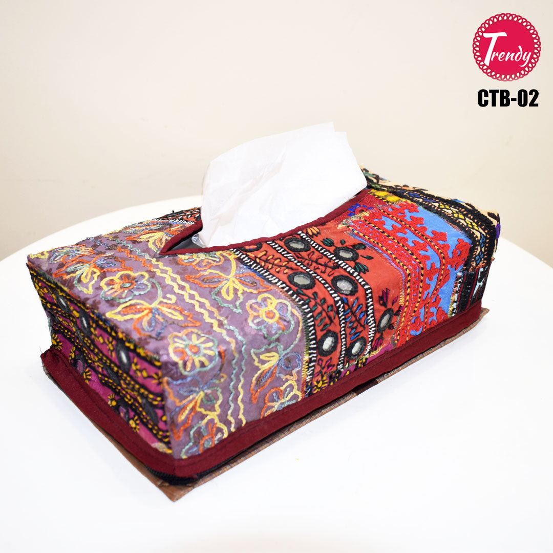 Best hand Embroidery Fabric Tissue Box Cover - Trendy Pakistan