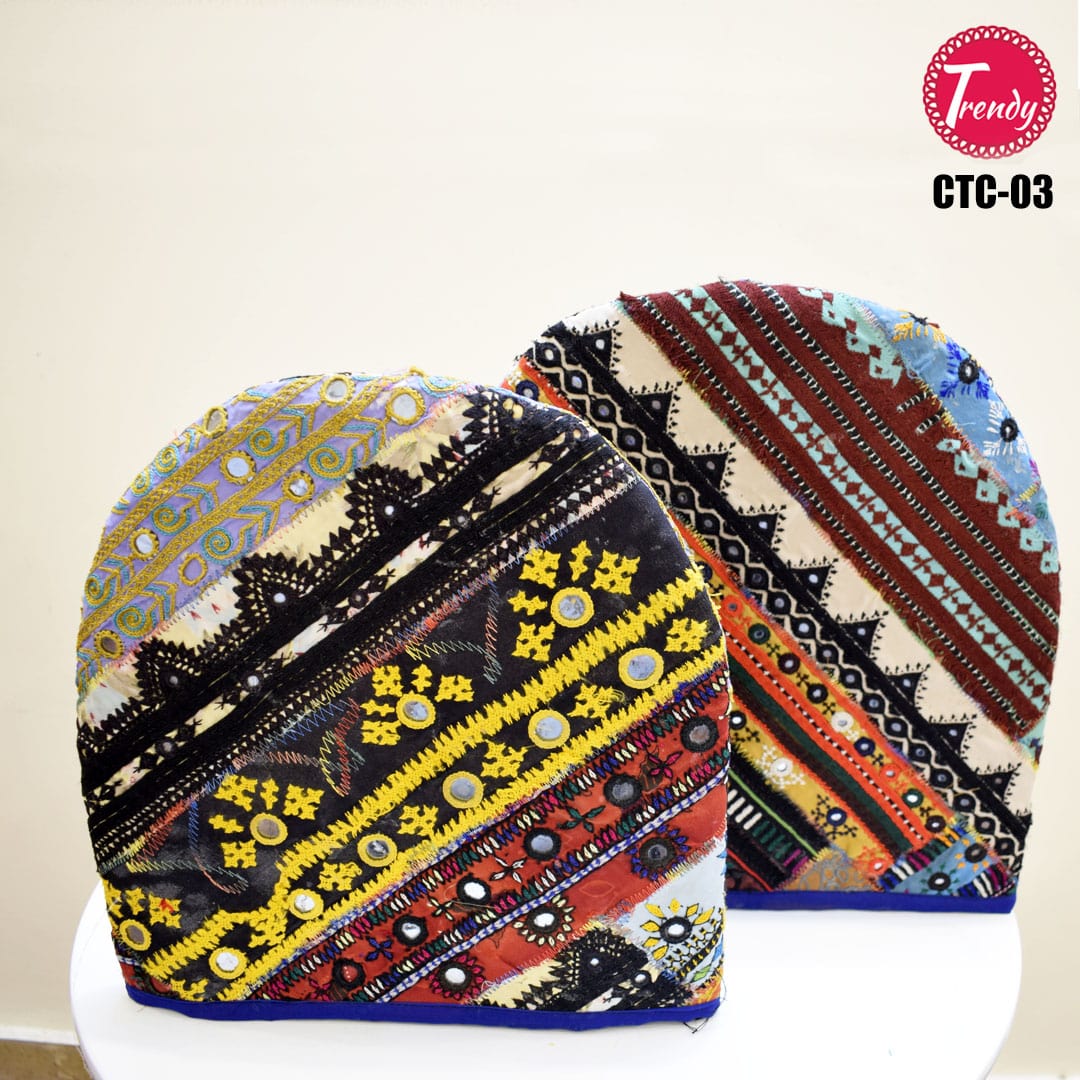 Sindhi Hand Crafted Embroidery Tea Cozy Pair CTC-03 - Trendy Pakistan