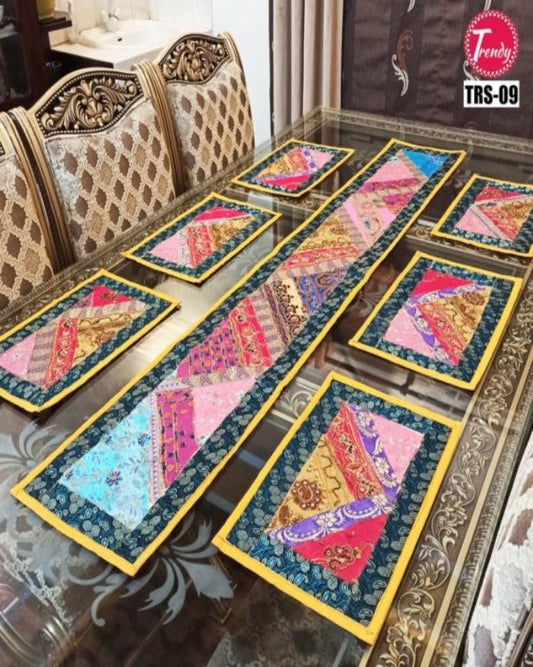 Most liked Sindhi Hand Embroidery Runner Set - Trendy Pakistan