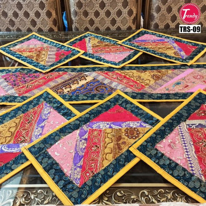 Most liked Sindhi Hand Embroidery Runner Set - Trendy Pakistan