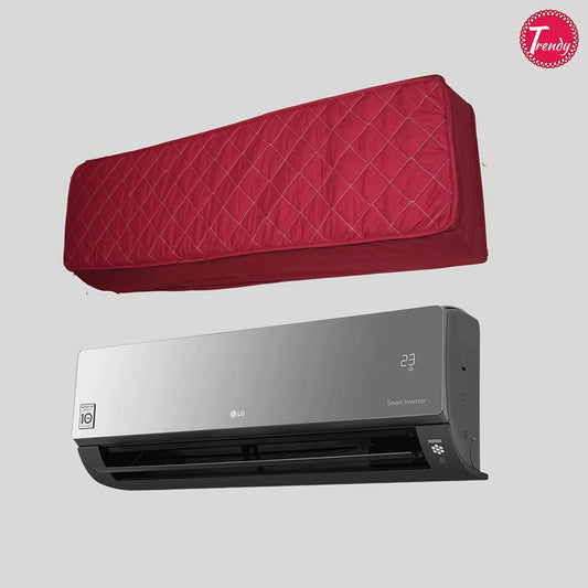 Red Maroon Split AC Cover – Dustproof & Washable Protection for All AC Brands - Trendy Pakistan