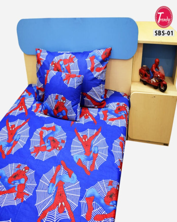 Spiderman Printed Kids Single Bedsheet