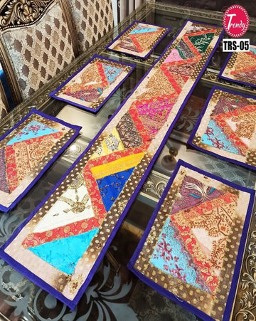 Sindhi Hand Embroidery Runner Set for Table - Trendy Pakistan