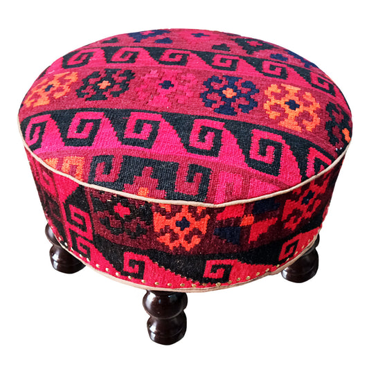Ottoman With Kilim Fitting For Home And Office