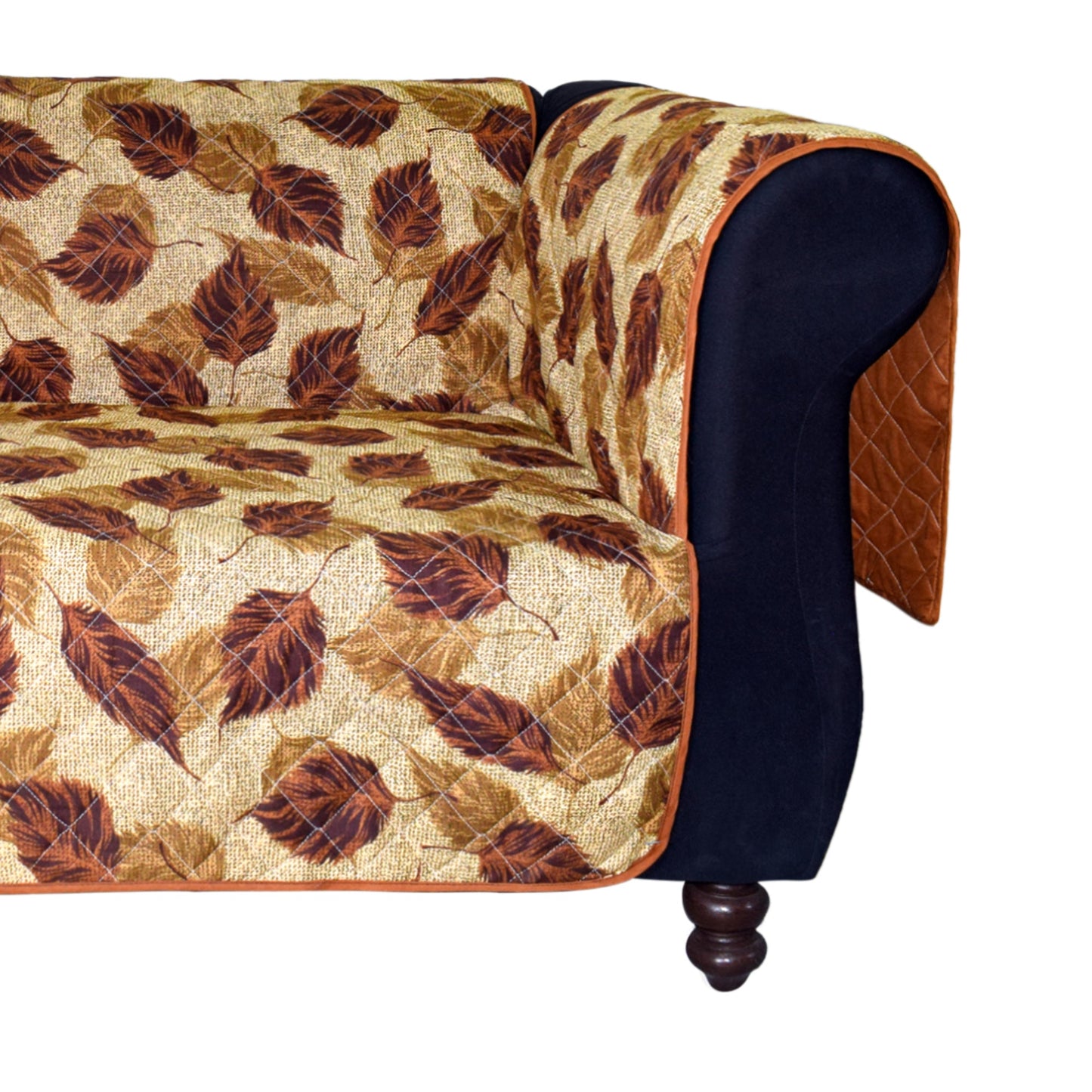 Brown Leaf Reversible Sofa Cover Online in Pakistan